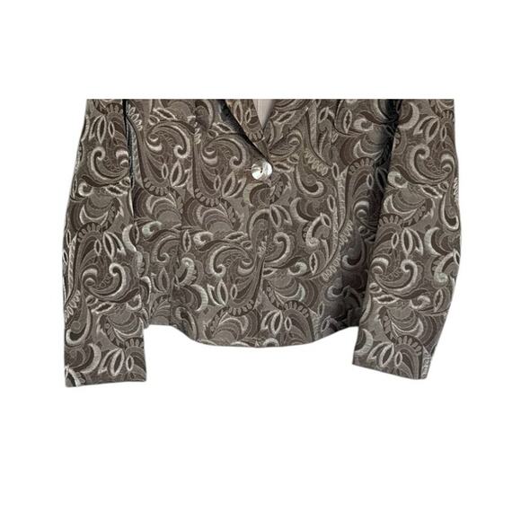 IC By Connie K Collection Blazer Women Small Gold Textured Scroll Jacket Party - Picture 3 of 8